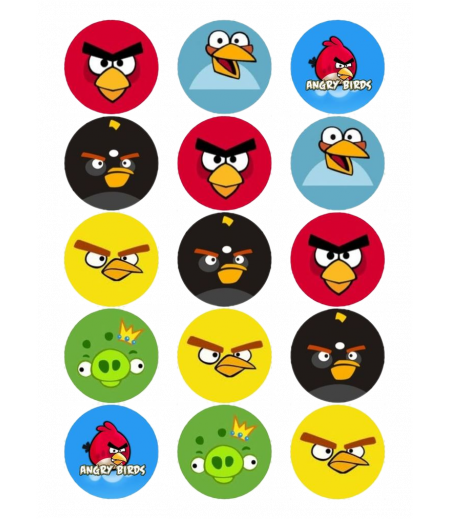 Angry Birds Kurabiye İçin Gofret Kağıdı İle Baskı